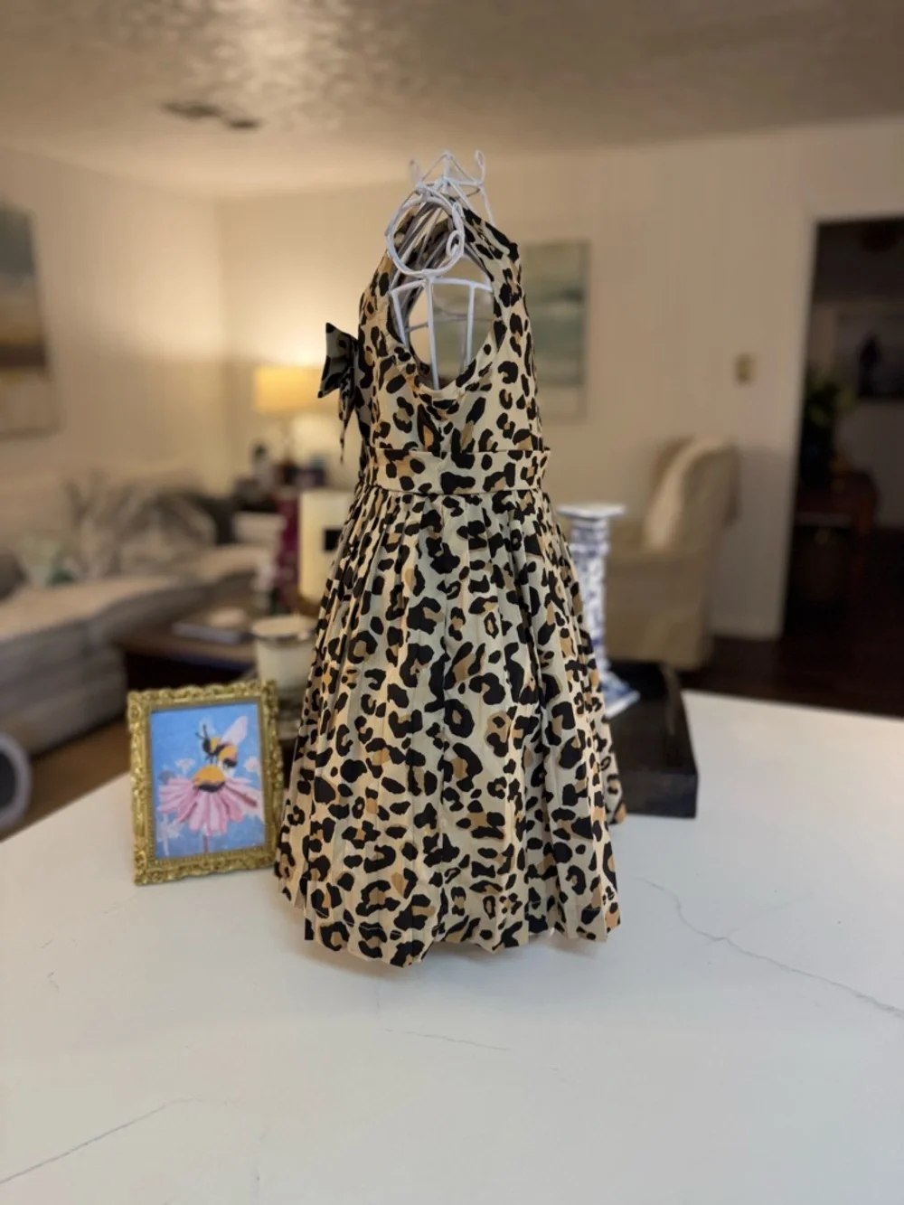 🤎🖤 JANIE AND JACK SILK PLEATED CHEETAH PRINT DRESS SIZE 2T! - Picture 3 of 11